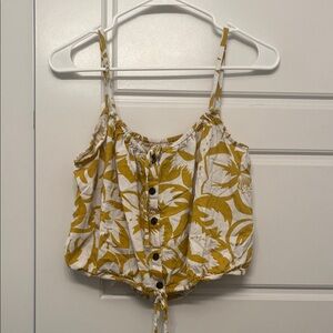 Madewell Tropical Floral Yellow and White Women's Top